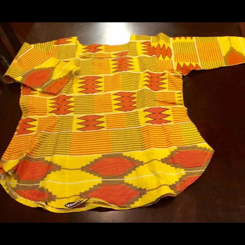 Yellow African Print Blouse